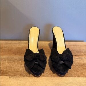 Charlotte Olympia Black Bow Slide Mules